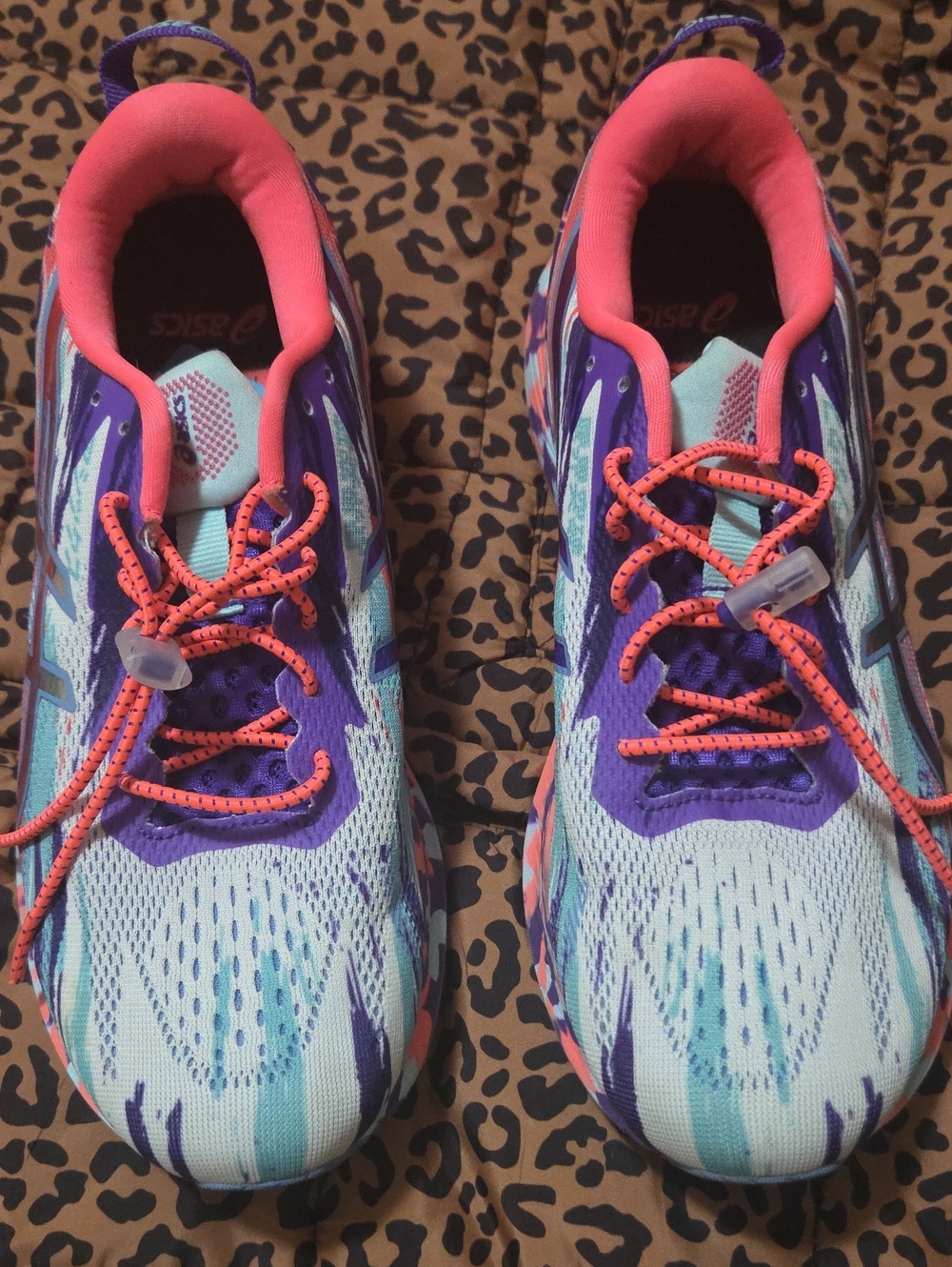 ASICS Nooosa Ladies' Aqua, Purple & Coral Lace Athletic Sneakers